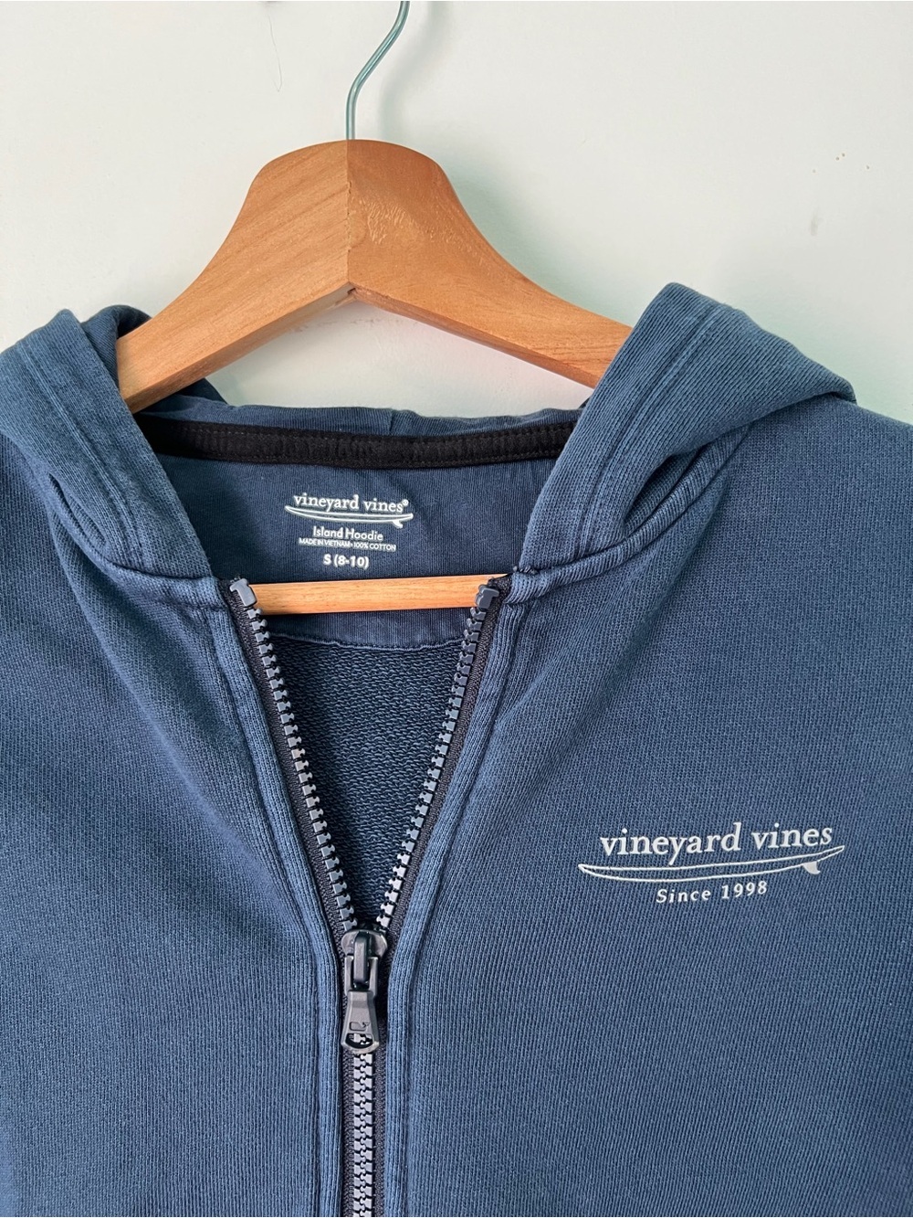 Boys Vineyard Vines Cotton Zip Up Hoodie Coastal Surf Vacation - Picture 5 of 5